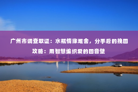 广州市调查取证：水瓶情缘难舍，分手后的挽回攻略：用智慧编织爱的回音壁