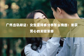 广州出轨取证：女生坚持要分手怎么挽回：重获芳心的关键策略