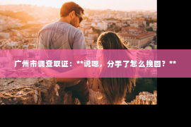 广州市调查取证：**说嗯，分手了怎么挽回？**