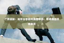 广州侦探：和平分手如何挽回李帅：情感挽回攻略解析