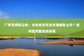 广州市侦探公司：分手后对方还在挽回怎么办？如何应对复合的诱惑