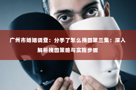 广州市婚姻调查：分手了怎么挽回第三集：深入解析挽回策略与实施步骤