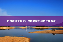 广州市调查取证：挽回对象出轨的正确方法
