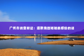 广州市调查取证：道歉挽回婚姻最感动的话