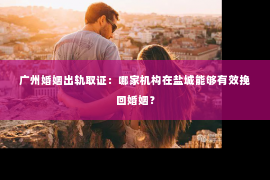 广州婚姻出轨取证:哪家机构在盐城能够有效挽回婚姻? 广州婚姻出轨取证:哪家机构在盐城能够有效挽回婚姻?