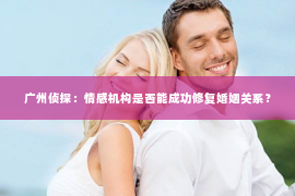 广州侦探:情感机构是否能成功修复婚姻关系? 广州侦探:情感机构是否能成功修复婚姻关系?