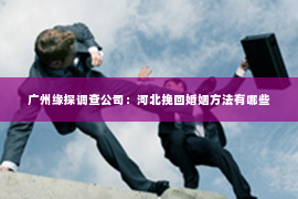 广州缘探调查公司：河北挽回婚姻方法有哪些