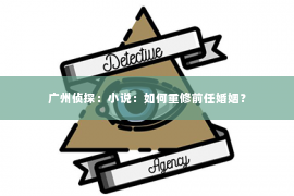 广州侦探:小说:如何重修前任婚姻? 广州侦探:小说:如何重修前任婚姻?