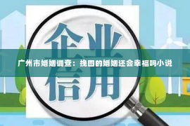 广州市婚姻调查：挽回的婚姻还会幸福吗小说