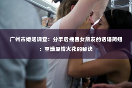 广州市婚姻调查：分手后挽回女朋友的话语简短：重燃爱情火花的秘诀