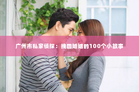 广州市私家侦探：挽回婚姻的100个小故事