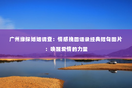 广州缘探婚姻调查：情感挽回语录经典短句图片：唤醒爱情的力量