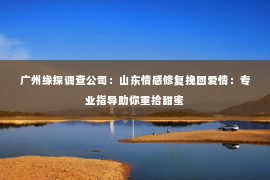 广州缘探调查公司：山东情感修复挽回爱情：专业指导助你重拾甜蜜