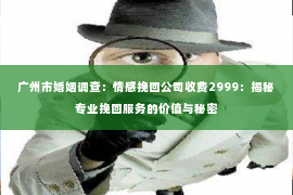 广州市婚姻调查：情感挽回公司收费2999：揭秘专业挽回服务的价值与秘密