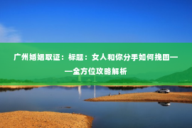 广州婚姻取证：标题：女人和你分手如何挽回——全方位攻略解析