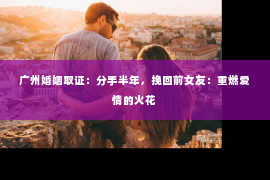广州婚姻取证：分手半年，挽回前女友：重燃爱情的火花