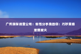 广州缘探调查公司:假性分手挽回你:巧妙策略重燃爱火 广州缘探调查公司:假性分手挽回你:巧妙策略重燃爱火