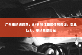 广州市婚姻调查：### 镇江挽回情感咨询：专业助力，重拾幸福时光