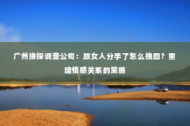 广州缘探调查公司:跟女人分手了怎么挽回?重建情感关系的策略 广州缘探调查公司:跟女人分手了怎么挽回?重建情感关系的策略
