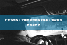 广州市侦探：安阳情感挽回专业机构：重塑爱情的奇迹之地