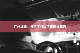 广州缘探：分手了打扰了还能挽回吗