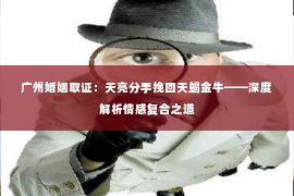 广州婚姻取证:天亮分手挽回天蝎金牛——深度解析情感复合之道 广州婚姻取证:天亮分手挽回天蝎金牛——深度解析情感复合之道