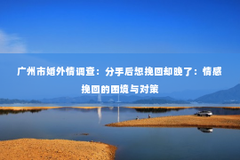 广州市婚外情调查：分手后想挽回却晚了：情感挽回的困境与对策