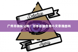 广州市侦探公司：分手后适合用小文章挽回吗