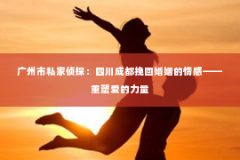 广州市私家侦探:四川成都挽回婚姻的情感——重塑爱的力量 广州市私家侦探:四川成都挽回婚姻的情感——重塑爱的力量