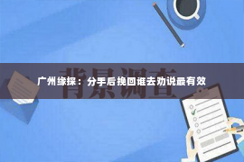 广州缘探：分手后挽回谁去劝说最有效