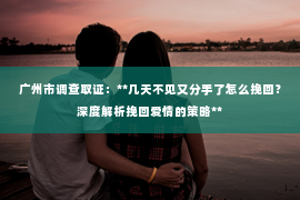 广州市调查取证：**几天不见又分手了怎么挽回？深度解析挽回爱情的策略**