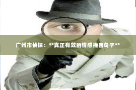 广州市侦探：**真正有效的情感挽回句子**
