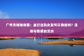 广州市婚姻调查：暴打出轨女友可以挽回吗？法律与情感的交织
