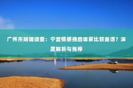 广州市婚姻调查:宁夏情感挽回哪家比较靠谱?深度解析与推荐 广州市婚姻调查:宁夏情感挽回哪家比较靠谱?深度解析与推荐