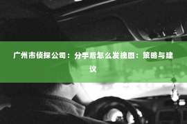 广州市侦探公司：分手后怎么发挽回：策略与建议