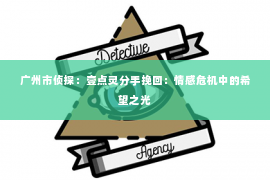广州市侦探:壹点灵分手挽回:情感危机中的希望之光 广州市侦探:壹点灵分手挽回:情感危机中的希望之光