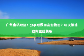 广州出轨取证：分手后做朋友想挽回？聊天策略助你重建关系