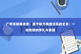 广州市婚姻调查：妻子极力挽回出轨的丈夫：一段婚姻的挣扎与救赎