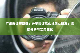 广州市调查取证：分手时该怎么挽回女朋友：深度分析与实用建议