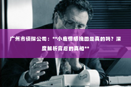 广州市侦探公司：**小鹿情感挽回是真的吗？深度解析背后的真相**