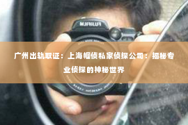 广州出轨取证：上海帼侦私家侦探公司：揭秘专业侦探的神秘世界