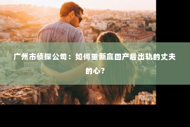广州市侦探公司：如何重新赢回产后出轨的丈夫的心？