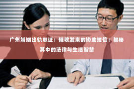 广州婚姻出轨取证：催收发来的协助短信：揭秘其中的法律与生活智慧