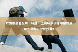 广州市调查公司:标题:上海私家侦探哪家好点啊?揭秘行业佼佼者! 广州市调查公司:标题:上海私家侦探哪家好点啊?揭秘行业佼佼者!