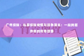 广州侦探：私家侦探爱情与战争演员：一段跨越界限的传奇故事
