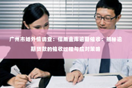 广州市婚外情调查：信用金库逾期催收：揭秘逾期贷款的催收过程与应对策略