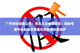 广州缘探调查公司：京东欠款催收短信：揭秘电商平台的催收策略与消费者权益保护