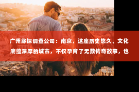 广州缘探调查公司：南京，这座历史悠久、文化底蕴深厚的城市，不仅孕育了无数传奇故事，也催生了众多专业领域的人才。在众多领域中，私家侦探这一职业在南京也有着不少佼佼者。那么，南京有哪些有名的私家侦探呢？今天，我们就来聊聊这个话题。
