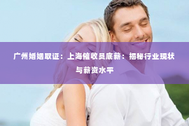 广州婚姻取证：上海催收员底薪：揭秘行业现状与薪资水平