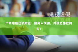 广州婚姻出轨取证：债务人失踪，讨债之路在何方？